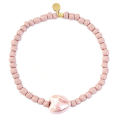 Armband stone hart rosé