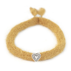 Armband fluffy curry zilver