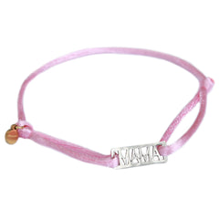 Armband mama roze zilver