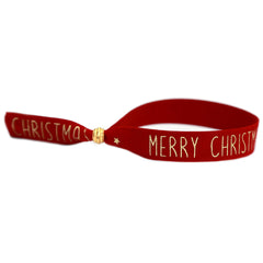 Pulsera de ante rojo Feliz Navidad