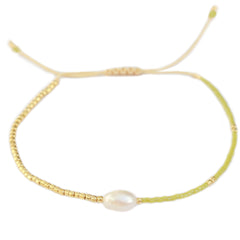 Pulsera Miyuki perla oliva
