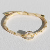 Armband bean diamant creme