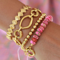 Armband marble stone pink