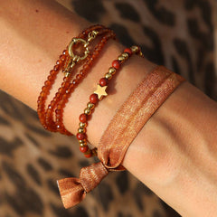 Bracelet à facettes en grenat orange