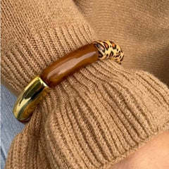 Armband penne luipaard light brown