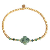 Bracelet facet clover sea green
