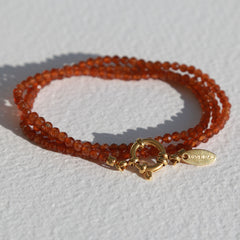 Bracelet à facettes en grenat orange