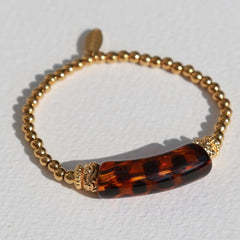 Armband aus feinem Penne Leopardenmuster