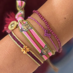 Bracelet petit cœur magenta