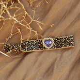 Bracelet leopard rhinestone purple