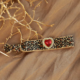 Bracelet leopard rhinestone red