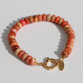 Armband marble stone oranje