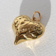 Baroque heart charm