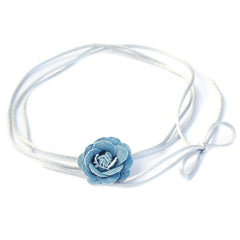 Halsband aus Blumen-Denim