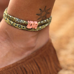 Armband bandana olijf - kies je eigen kleur!