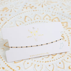 Bracelet de cheville petits points noir