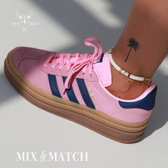 Bracelet de cheville white shell flakes