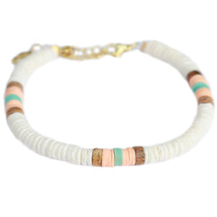 Bracelet de cheville white shell flakes