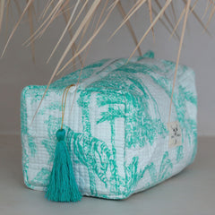 Blockprint toilettas Fez tropic turquoise M
