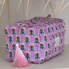 Blockprint toilettas Fez purple pink M