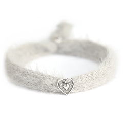 Armband fluffy grijs zilver