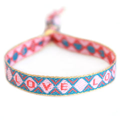 Woven bracelet blue love