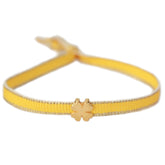 Pulsera tejida trébol amarillo