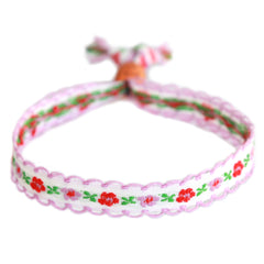 Gewebtes Armband Baumwolle Blume Flieder