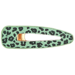 Haarclip suedine green