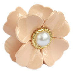 Hair clip flower pearl beige