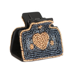 Pinza para el cabello con forma de corazón de cuentas