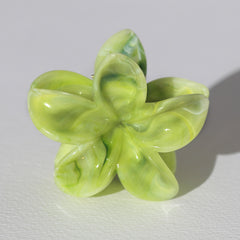 Barrette à cheveux fleur verte