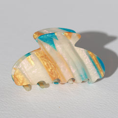 Haarklem parelmoer blauw