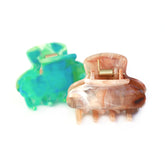 Juego de pinzas para el pelo azul/marrón