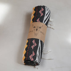 Hamamtuch Aztec schwarz