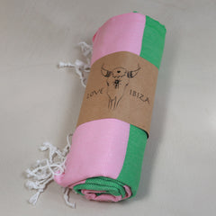 Hamamtuch grün/pink