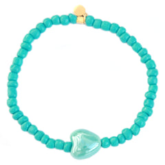 Pulsera piedra corazón azul