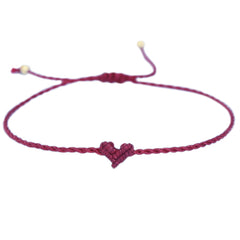 Bracelet coeur Love Ibiza bordeaux