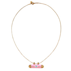 Ketting evil eye pink bar