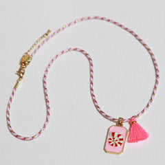 Ketting gypsy schelp roze