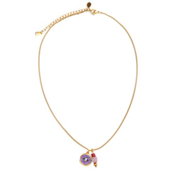 Golden necklace mystic soul eye purple