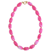 Gouden ketting rocks pink