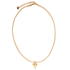 Metallic pink heart necklace
