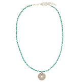 Ketting tibetan amulet blauw/zilver