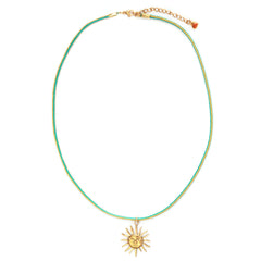 Collier soleil turquoise métallisé