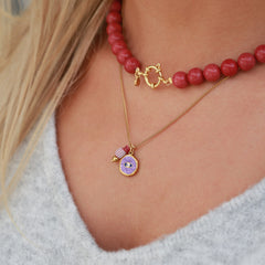 Golden necklace mystic soul eye purple