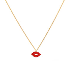 Gouden ketting red lips