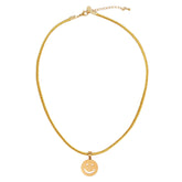 Necklace smiley cord gold