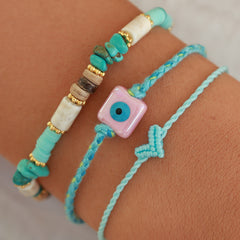 Love Ibiza heart armband blue