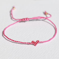 Armband klein hart framboos